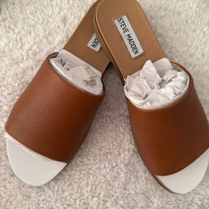 Steve Madden Karolyn Tan Leather Slide Sandals Size 8